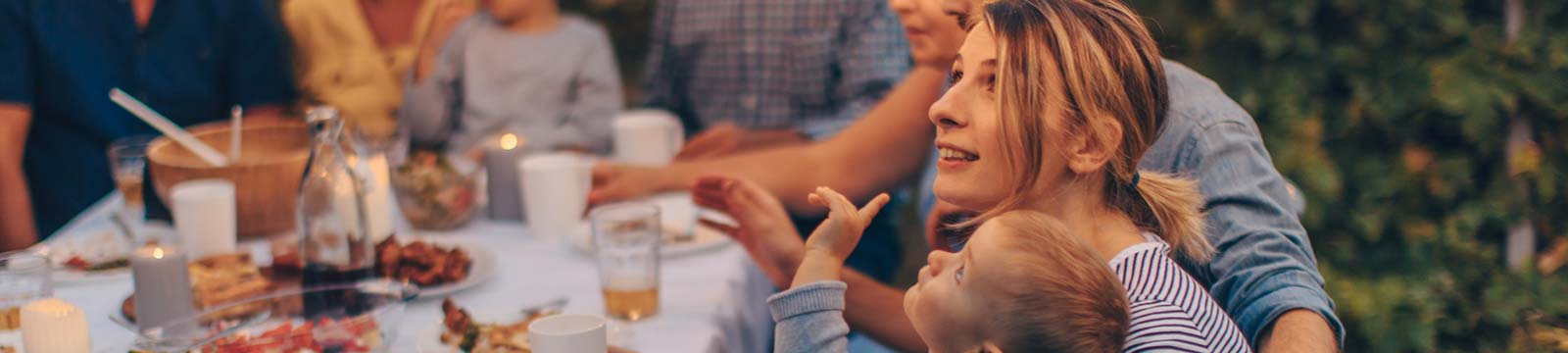 Family having a large picnic