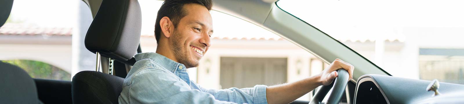 Man in a new car